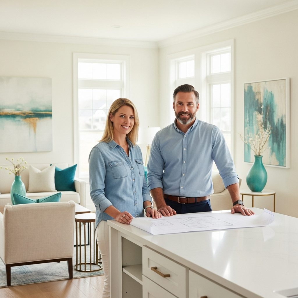 A homeowner reviewing renovation plans